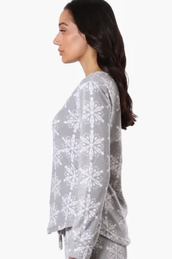 Canada Weather Gear Snowflake Pattern Pajama Top - Grey
