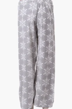 Canada Weather Gear Snowflake Pattern Wide Leg Pajama Pants - Grey
