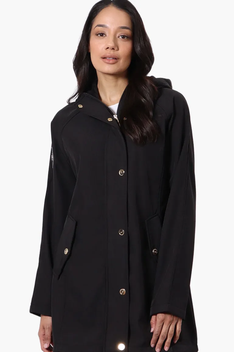 Canada Weather Gear Soft Shell Hooded Lightweight Jacket - Black