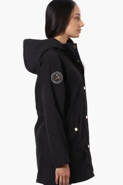 Canada Weather Gear Soft Shell Hooded Lightweight Jacket - Black