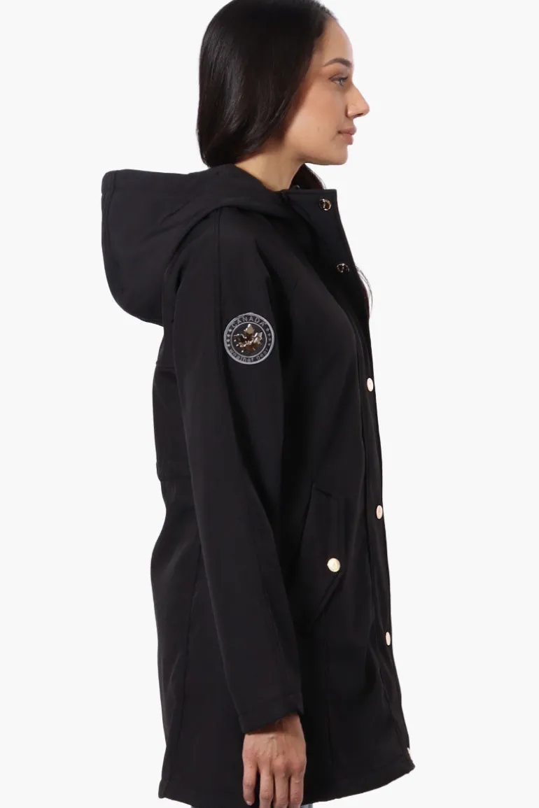 Canada Weather Gear Soft Shell Hooded Lightweight Jacket - Black