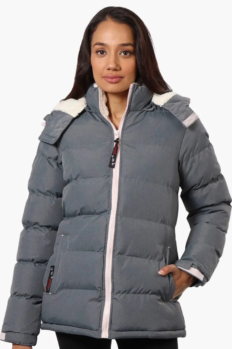 Canada Weather Gear Solid Bubble Bomber Jacket - Grey