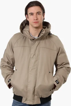 Canada Weather Gear Solid Twill Bomber Jacket - Beige
