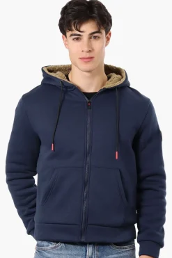 Canada Weather Gear Solid Sherpa Lined Lightweight Jacket - Navy