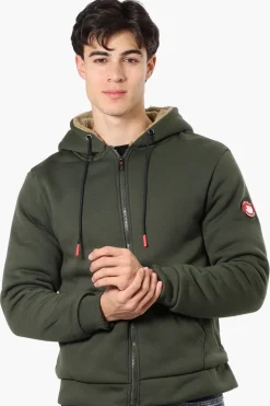 Canada Weather Gear Solid Sherpa Lined Lightweight Jacket - Olive