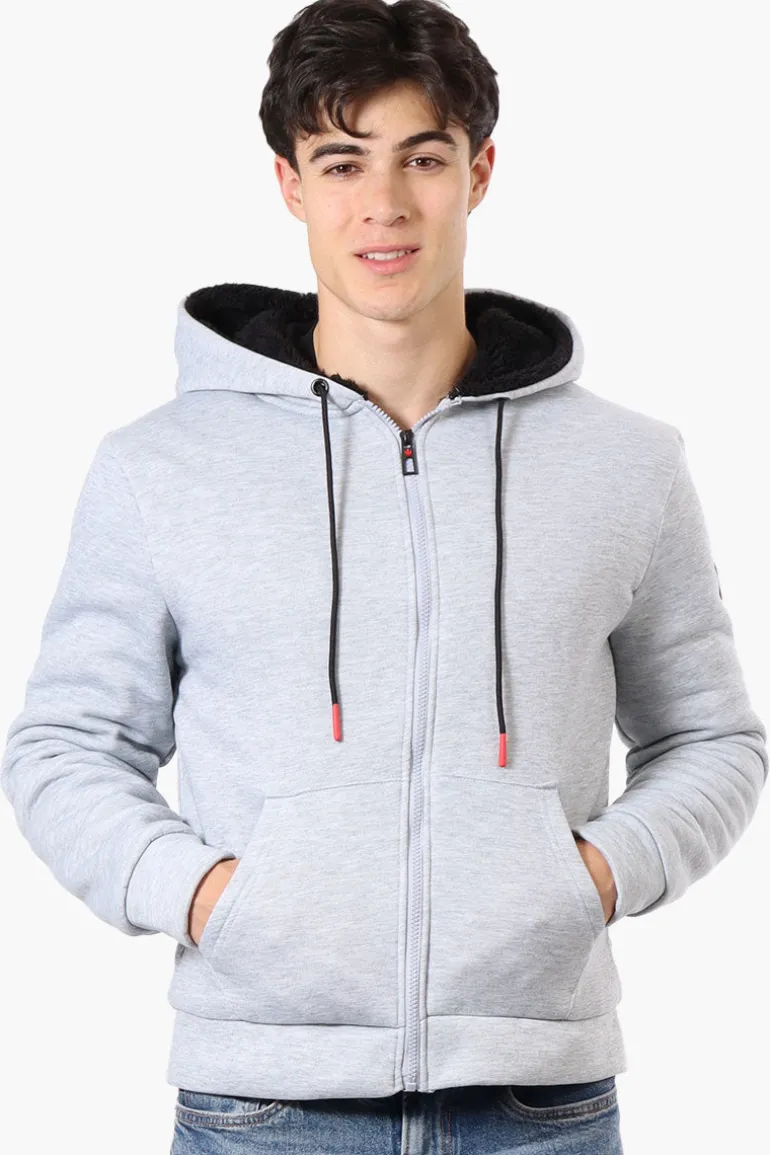 Canada Weather Gear Solid Sherpa Lined Lightweight Jacket - Grey