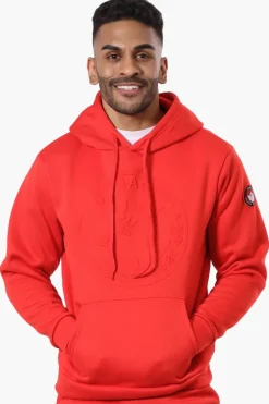 Canada Weather Gear Solid Embossed Logo Hoodie - Red