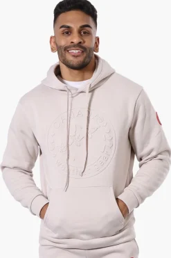 Canada Weather Gear Solid Embossed Logo Hoodie - Beige