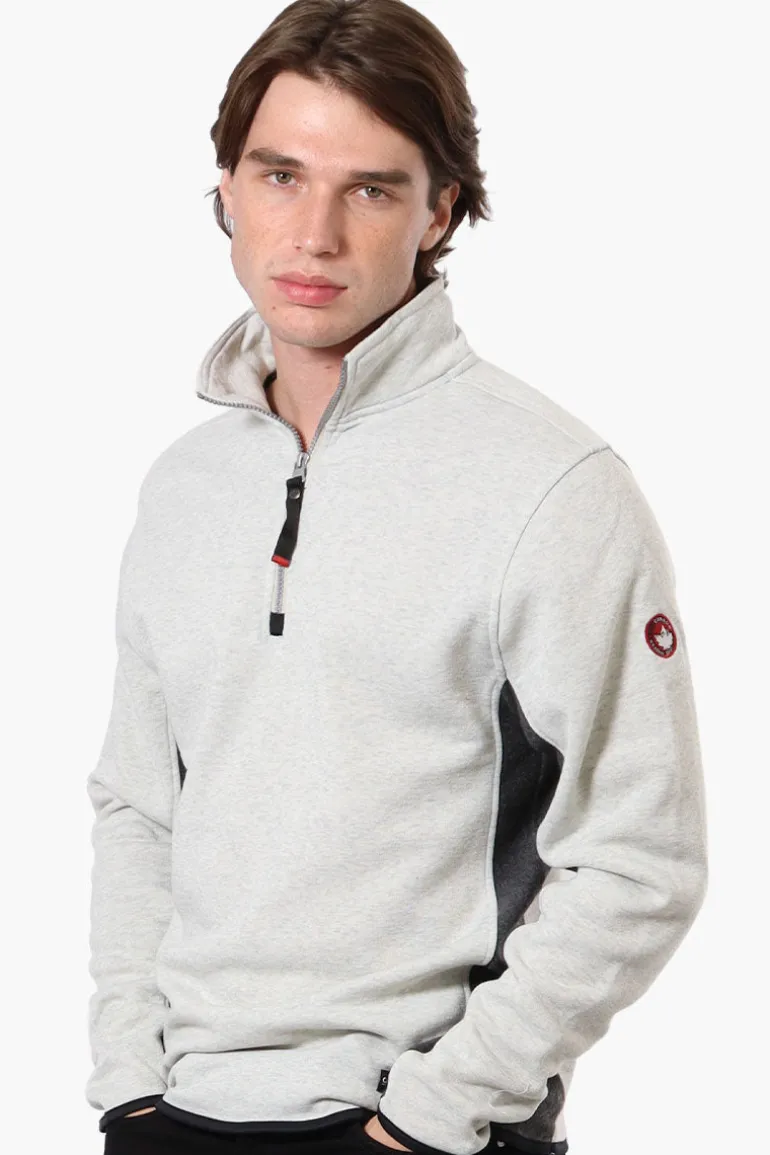 Canada Weather Gear Solid Half Zip Sweatshirt - White