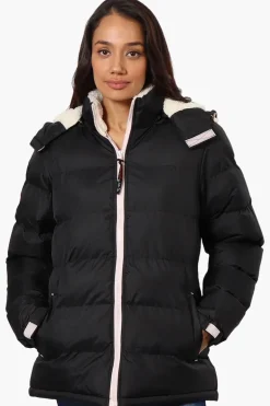 Canada Weather Gear Solid Bubble Bomber Jacket - Black