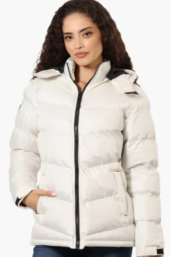 Canada Weather Gear Solid Bubble Bomber Jacket - White