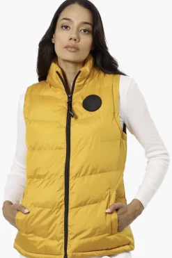 Canada Weather Gear Solid Bubble Vest - Mustard