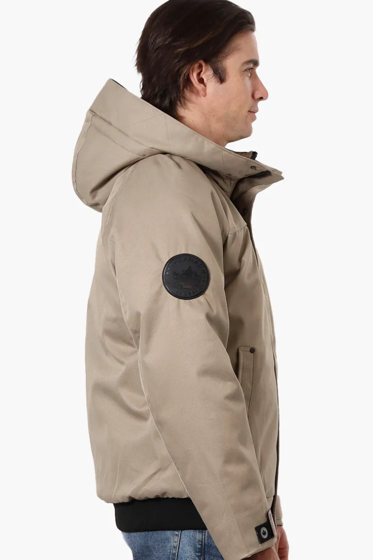 Canada Weather Gear Solid Twill Bomber Jacket - Beige