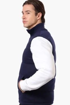 Canada Weather Gear Solid Sweater Knit Puffer Vest - Navy