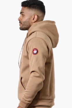 Canada Weather Gear Solid Embossed Logo Hoodie - Brown