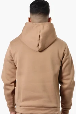 Canada Weather Gear Solid Embossed Logo Hoodie - Brown
