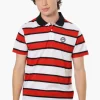 Canada Weather Gear Striped Button Up Polo Shirt - Red