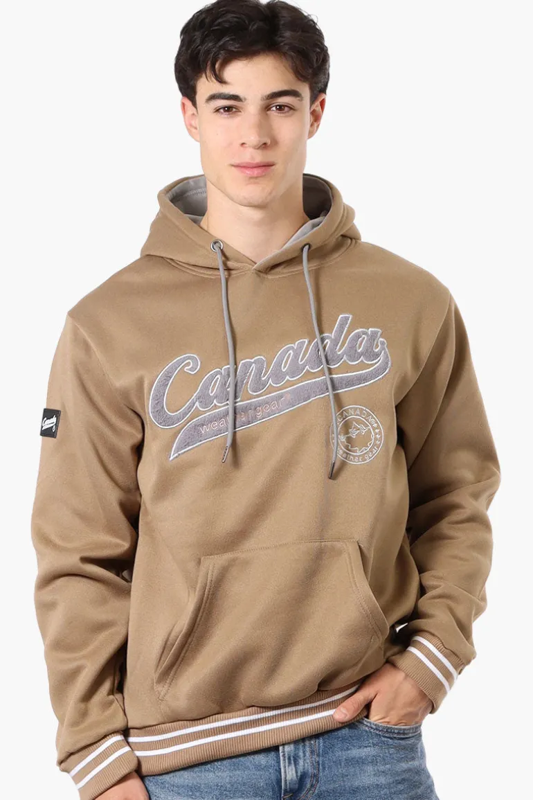Canada Weather Gear Striped Cuff Hoodie - Beige