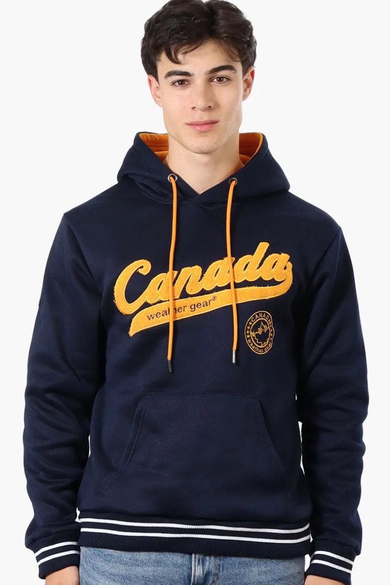 Canada Weather Gear Striped Cuff Hoodie - Navy