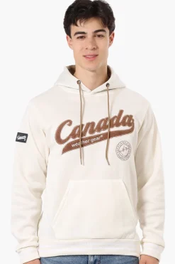 Canada Weather Gear Striped Cuff Hoodie - White