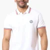 Canada Weather Gear Stripe Detail Short Sleeve Polo Shirt - White