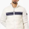 Canada Weather Gear Striped Sweater Knit Lightweight Jacket - White