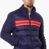 Canada Weather Gear Striped Sweater Knit Lightweight Jacket - Navy