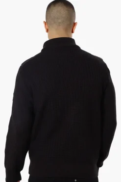 Canada Weather Gear Striped Sweater Knit Lightweight Jacket - Black
