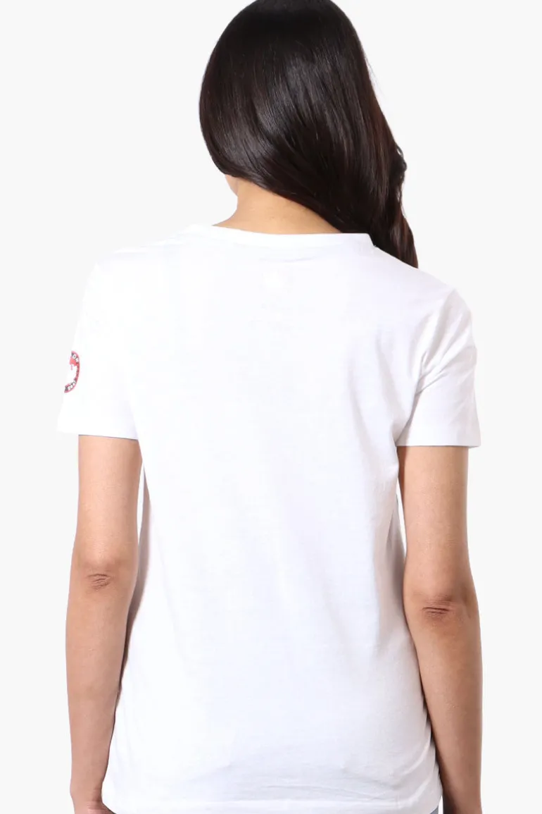 Canada Weather Gear Striped Chest Logo Print Tee - White