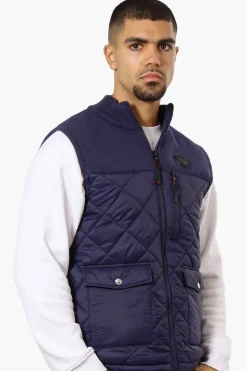 Canada Weather Gear Sweater Knit Polyfill Puffer Vest - Navy