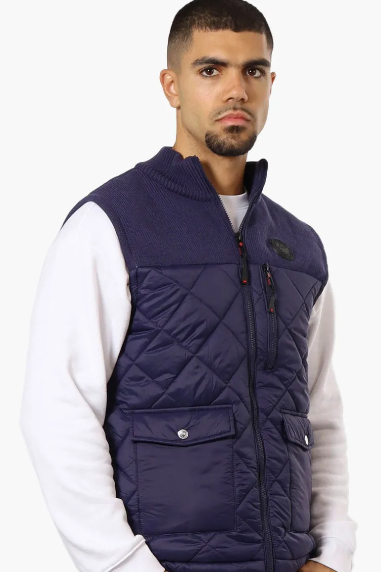 Canada Weather Gear Sweater Knit Polyfill Puffer Vest - Navy
