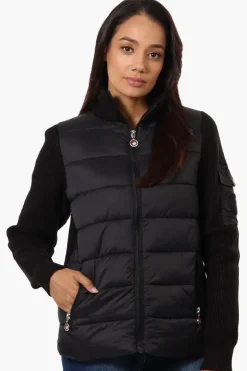 Canada Weather Gear Sweater Knit Polyfill Lightweight Jacket - Black