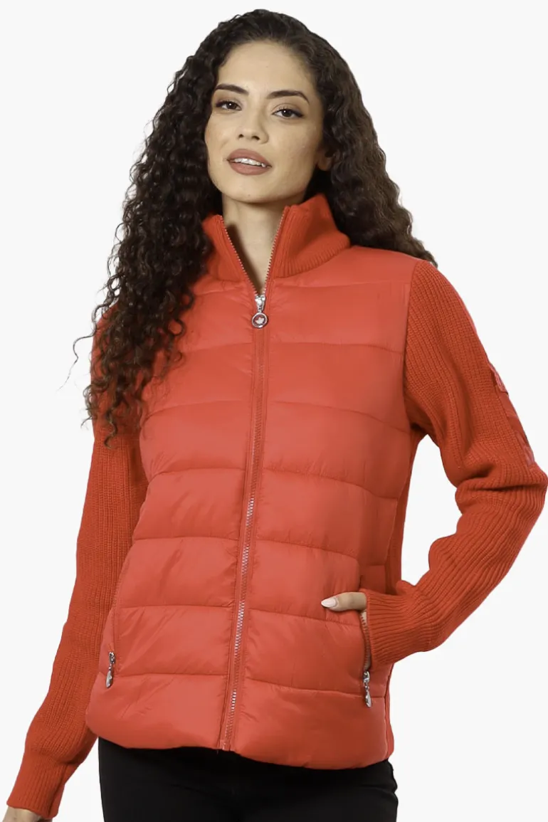 Canada Weather Gear Sweater Knit Polyfill Lightweight Jacket - Red