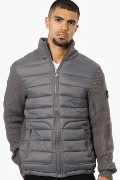 Canada Weather Gear Sweater Knit Polyfill Lightweight Jacket - Grey