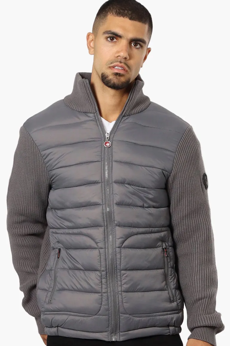 Canada Weather Gear Sweater Knit Polyfill Lightweight Jacket - Grey
