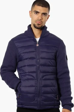 Canada Weather Gear Sweater Knit Polyfill Lightweight Jacket - Navy