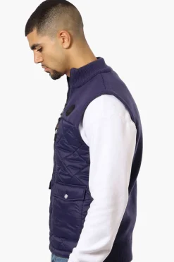Canada Weather Gear Sweater Knit Polyfill Puffer Vest - Navy