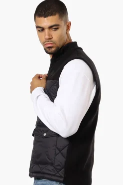 Canada Weather Gear Sweater Knit Polyfill Puffer Vest - Black