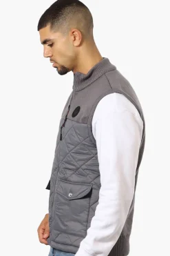 Canada Weather Gear Sweater Knit Polyfill Puffer Vest - Grey