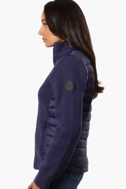 Canada Weather Gear Sweater Knit Zip Up Lightweight Jacket - Navy