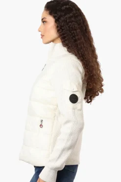 Canada Weather Gear Sweater Knit Polyfill Lightweight Jacket - White