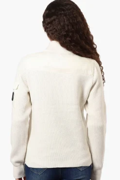 Canada Weather Gear Sweater Knit Polyfill Lightweight Jacket - White