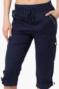 Canada Weather Gear Tie Waist Cargo Capris - Navy