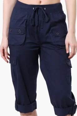 Canada Weather Gear Tie Waist Cargo Capris - Navy