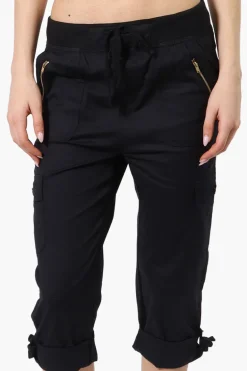 Canada Weather Gear Tie Waist Cargo Capris - Black