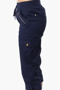 Canada Weather Gear Tie Waist Cargo Capris - Navy