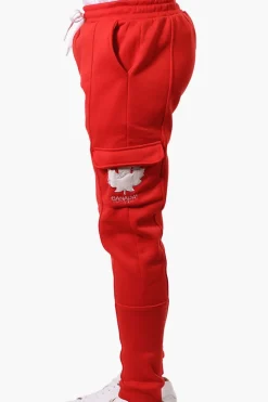 Canada Weather Gear Tie Waist Cargo Joggers - Red