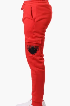 Canada Weather Gear Tie Waist Cargo Joggers - Red