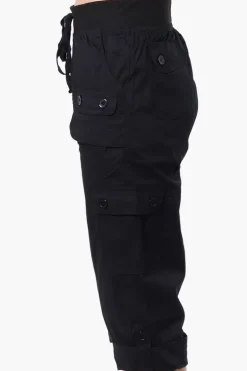 Canada Weather Gear Tie Waist Cargo Capris - Black