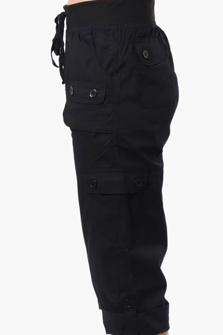 Canada Weather Gear Tie Waist Cargo Capris - Black
